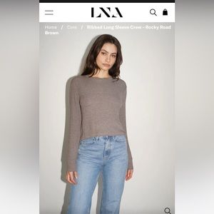 LNA Ribbed Long Sleeve Crew